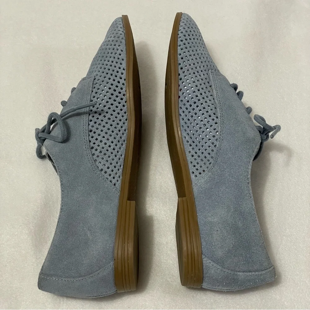 Isaac Mizrahi Live Suede Oxford Light Blue sz 6.5 Blokecore Office‎ Casual